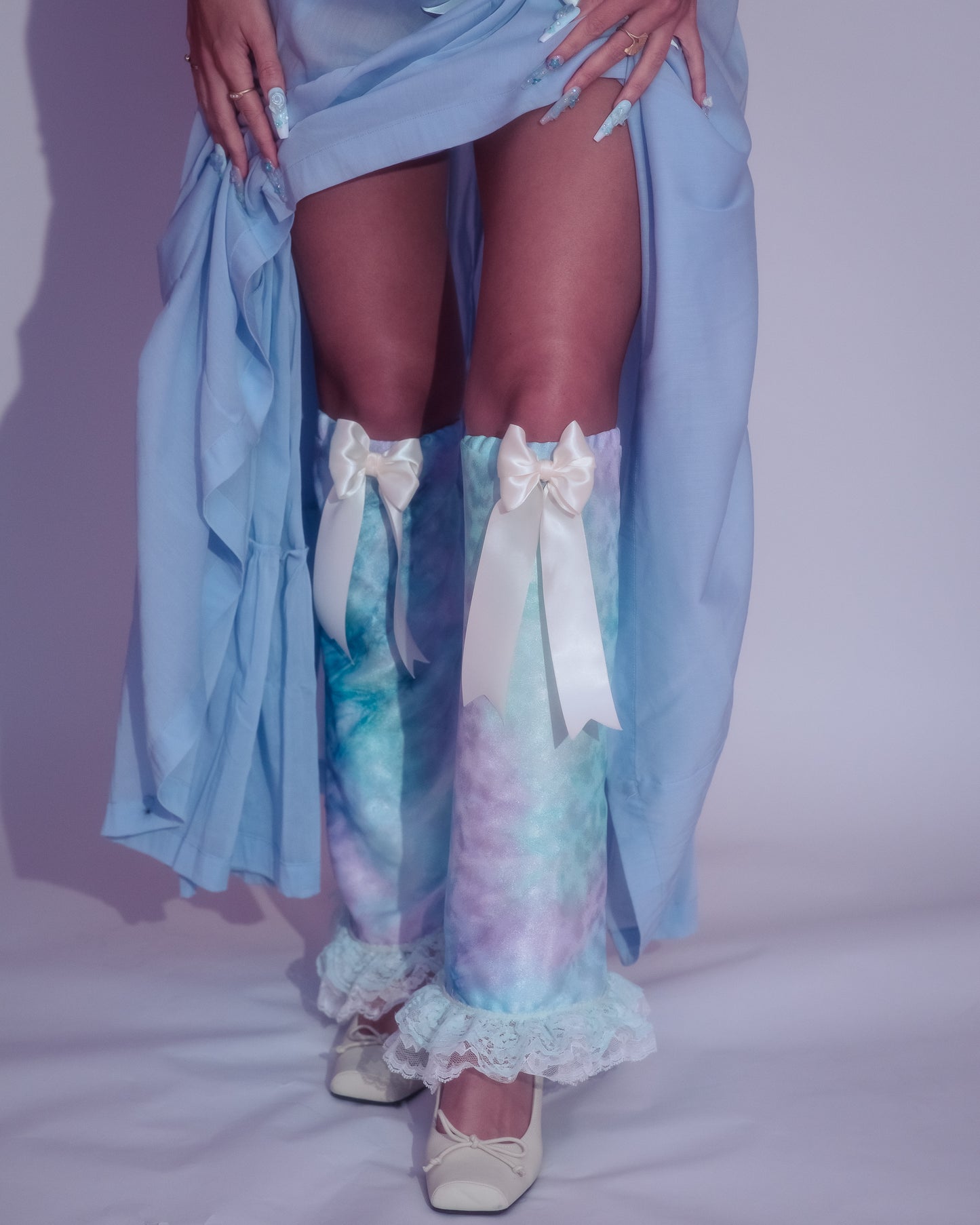 The Aqua Marble Illusion Leg Warmers